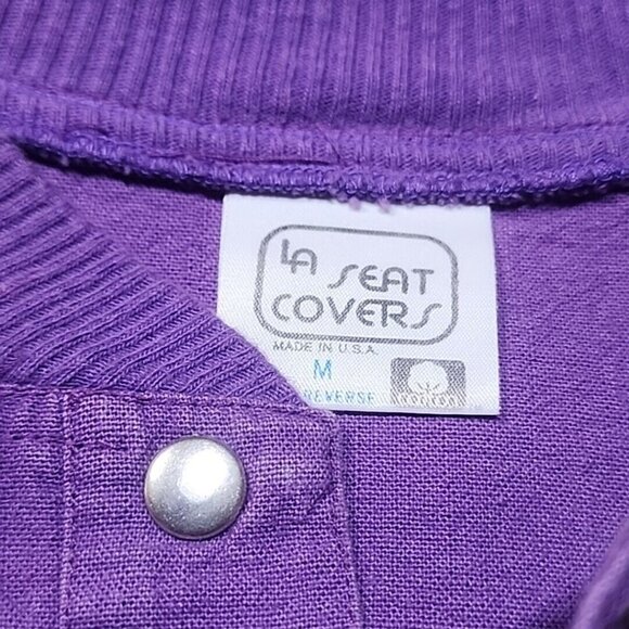 LA Seat Covers Womens Casual Regular Purple Lightweight Cotton Jacket Snaps - Picture 4 of 8